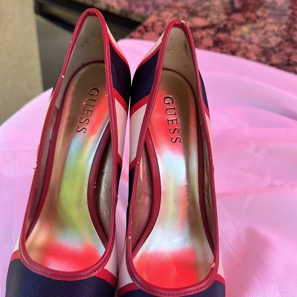 Guess Red White & Blue Platform Heels - Picture 13 of 13